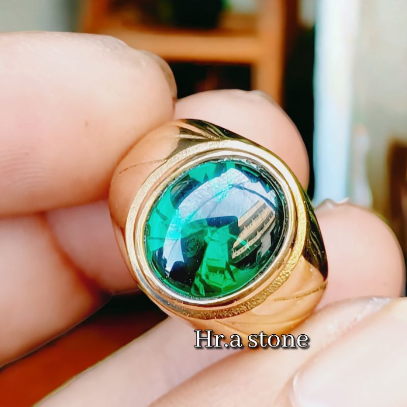 CINCIN BATU GREEN AQUAMARINE CUTTING BAWAH