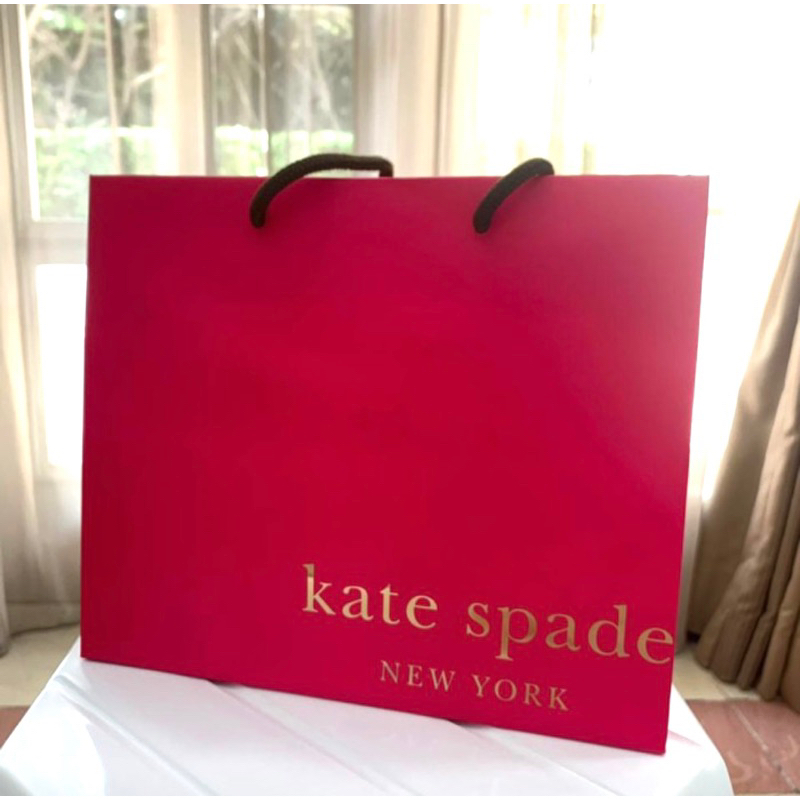 Kantong Kate Spade paper bag original pink medium size