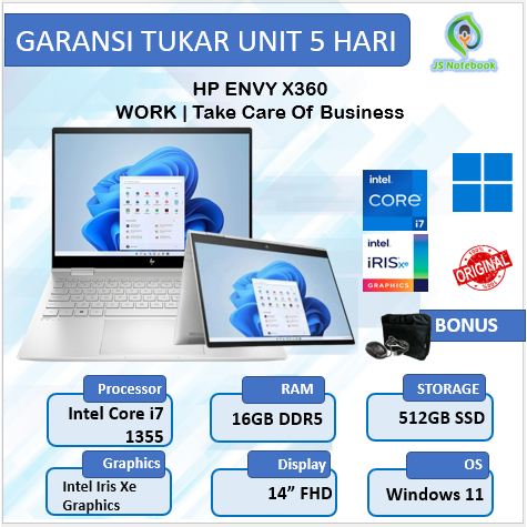 Laptop Hp Envy X360 2in1 Touch i7 1355U 16GB 1TB Win11 14.0"FHD IPS