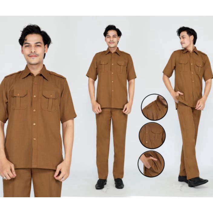 PDH PRIA BAHAN WOOL KAHKI TUAKHAKI MUDABAHAN KATUN KHAKI TUA MEREK ELPONTE