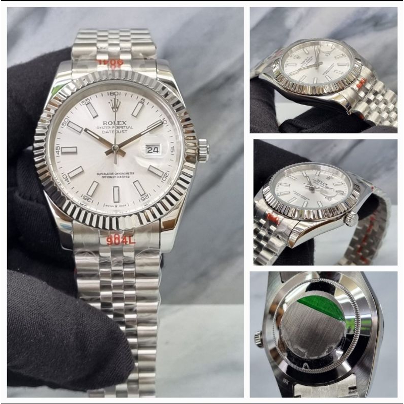 jam tangan pria rolex datejust mesin automatic body rantai stainless kualitas original