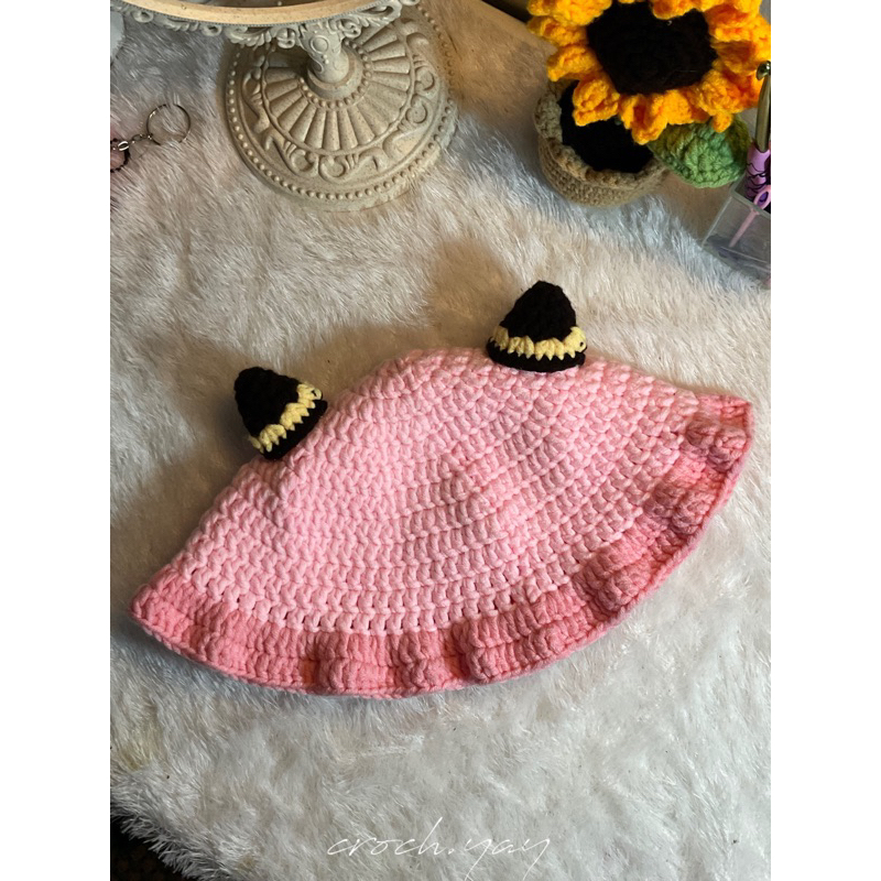 CrochYay - Crochet Anya Forger Bucket Hat | Spy X Family | Crochet | Rajut | Topi | Handmade | Hadia