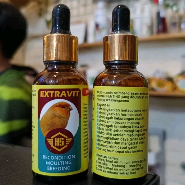 VITAMIN KENARI HS EXTRAVIT BURUNG EXTRA SEHAT DAN EXTRA FIT KUALITAS NYATA UNTUK BURUNG KENARI