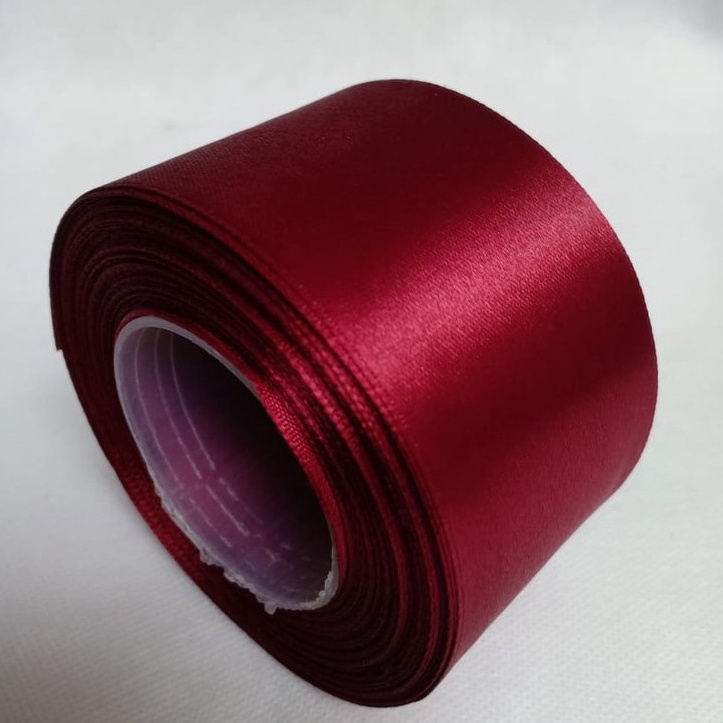 

Sale Diskon Pita satin merah maron 2 inch 5 cm Per roll
