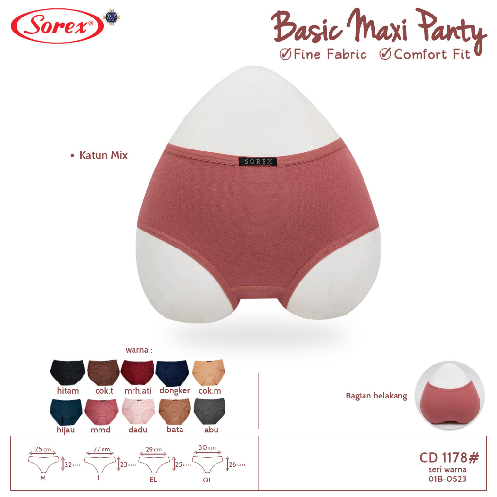 Cd Wanita Lusinan Sorex 1178 | Celana Dalam Wanita Sorek Bahan Katun