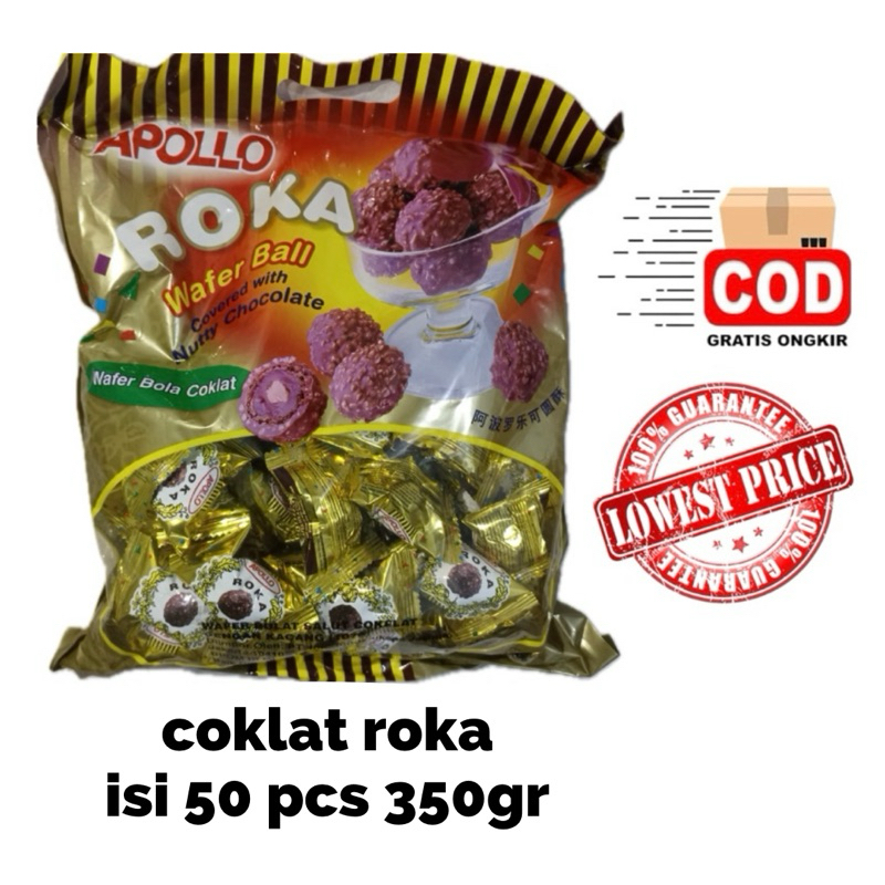 

APOLLO ROKA / BOLA BOLA COKLAT ROKA / CHOCOLATE ROKA ISI 50PCS TERMURAH / COKLAT LEBARAN