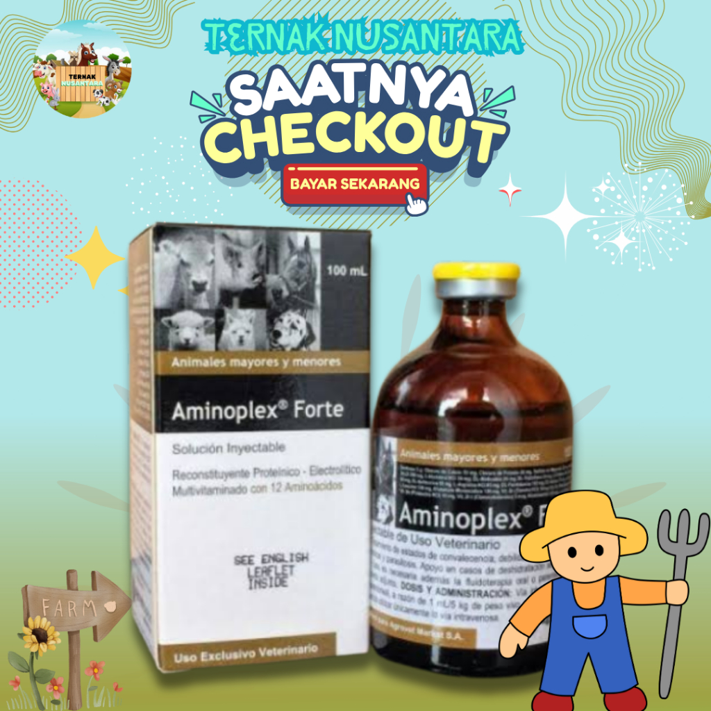 AMINOPLEX FORTE & VITARAL MINO 100 ML - Untuk Stres, Shock, Muntah, Diare Dll Pada Hewan Ternak.
