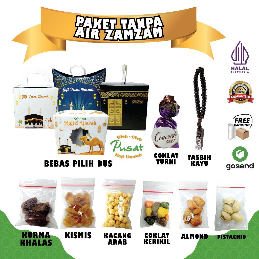 

Oleh Oleh Haji - Tanpa Air Zamzam | Paket Oleh Oleh Umroh Terlengkap A - F gratis botol kosong