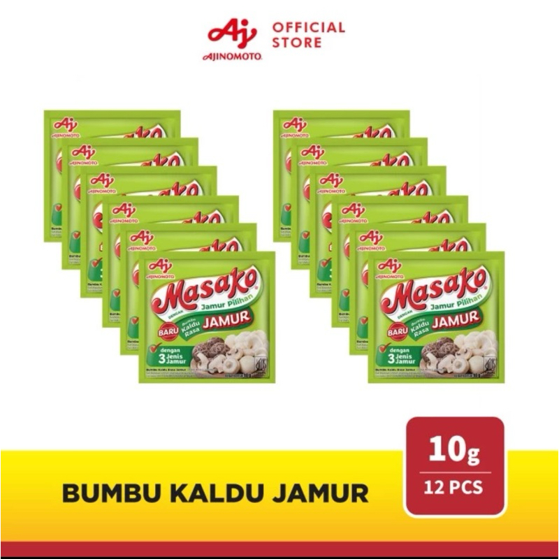 

masako kaldu rasa jamur 10g x 12 sachet