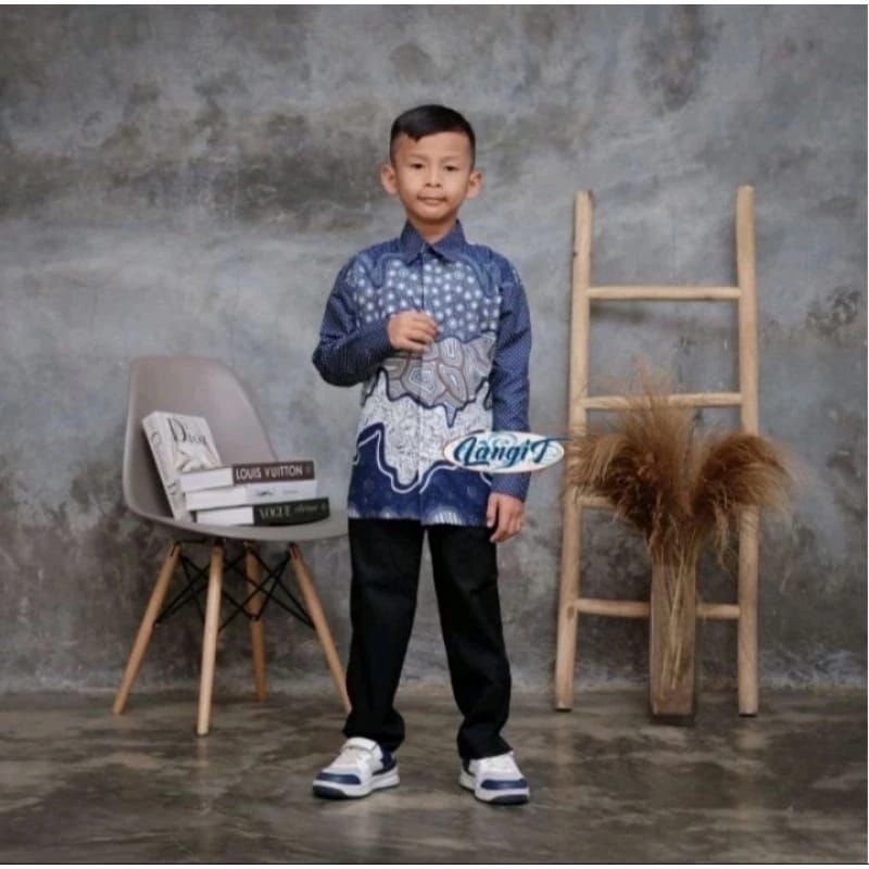 Atasan Hem Kemeja Lengan Panjang/Baju Batik Anak Laki Laki Umur 2-15Tahun Terbaru /BAYAR DI TEMPAT/B