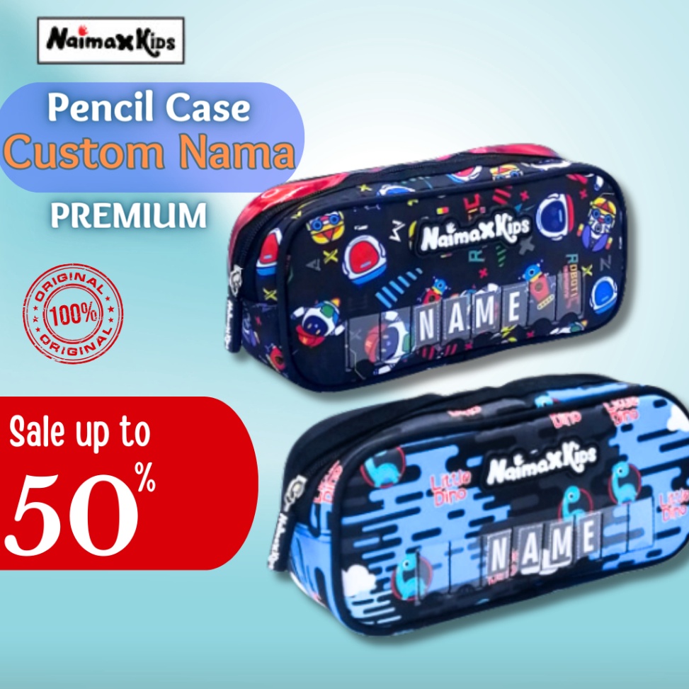 

ART M6H6 Pencil Case Custom Nama Naimax kids Pencil Case Medium Anak LakiLaki