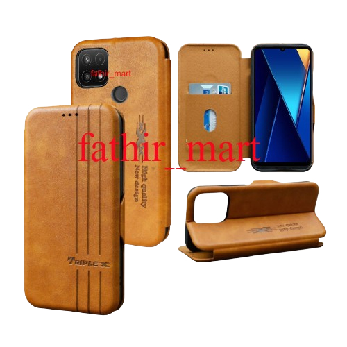 CASE REALME C21 REALME C21Y CASE DOMPET MOTIF CASE Magnet Flip Leather Cover Leather Magnet