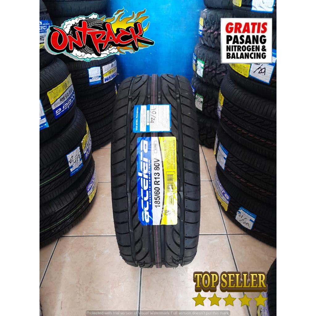 BAN MOBIL RING 13 ACCELERA BAN TUBLES ALPHA 185 60 R13 -  GRATIS PASANG