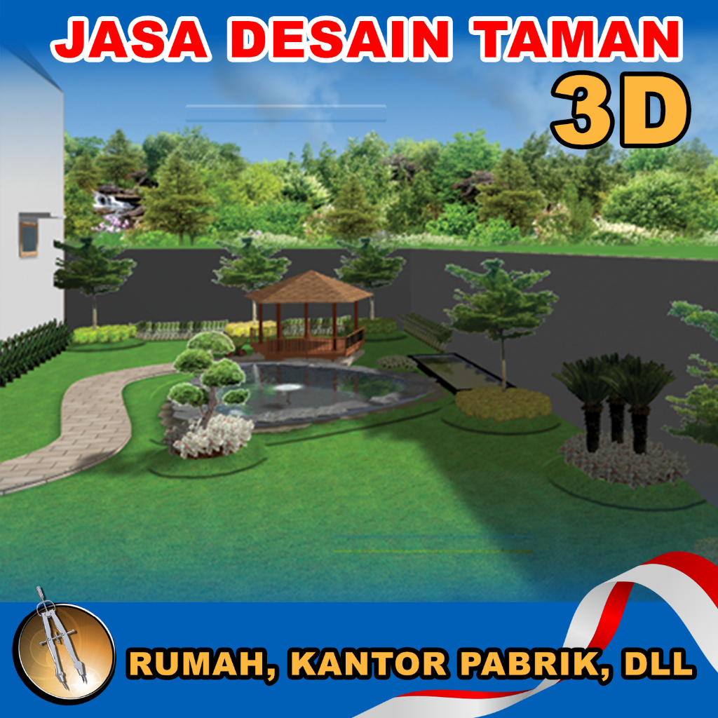 Jasa desain taman 3D / jasa desain taman komputer / jasa pembuatan taman