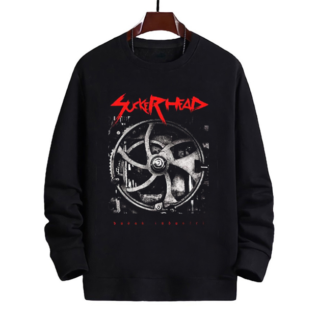 Sweater BAND SUCKER HEAD Budak Industri - Suckerhead Crewneck Bahan Cotton Fleece