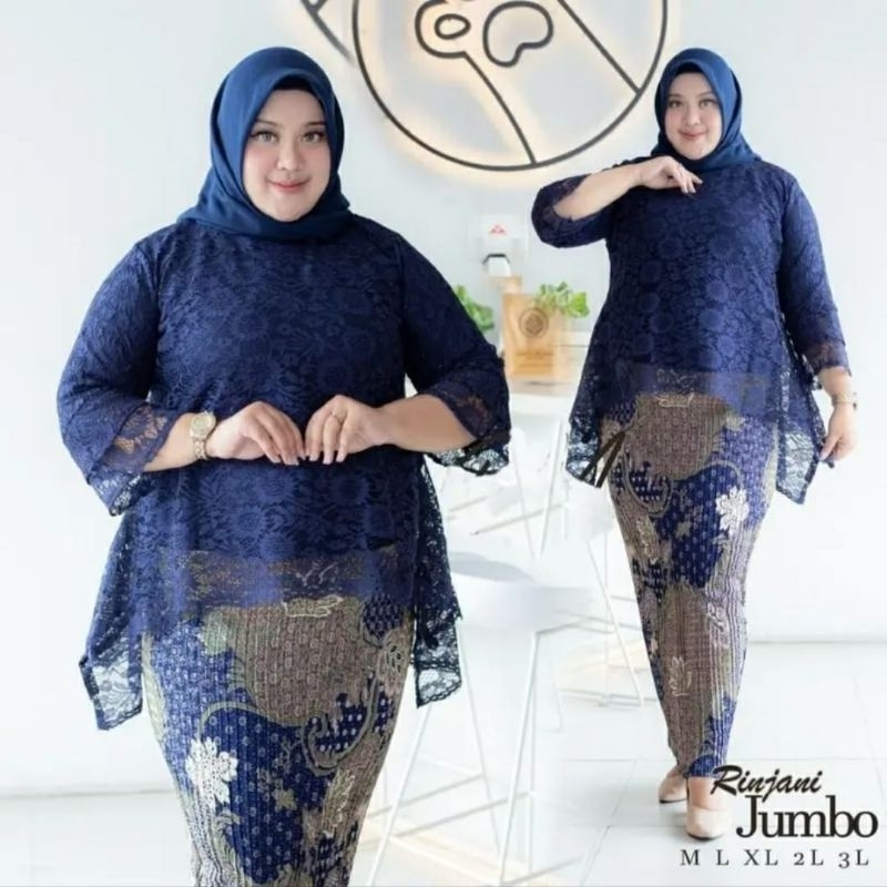 SET KEBAYA RINJANI JUMBO KEBAYA BIANCA KEBAYA BLUES WISUDA KONDANGAN PESTA KEMAYA MODEREN WARNA NAVY