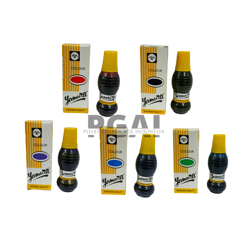 

TINTA STEMPEL STAMP PAD INK YAMURA KECIL SUPPERIOR QUALUTY 27CC PER PCS