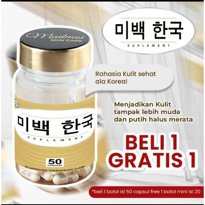 MADMOISHA OFFICIAL SUPER WHITENING KOREAN SUPLEMEN PEMUTIH KULIT