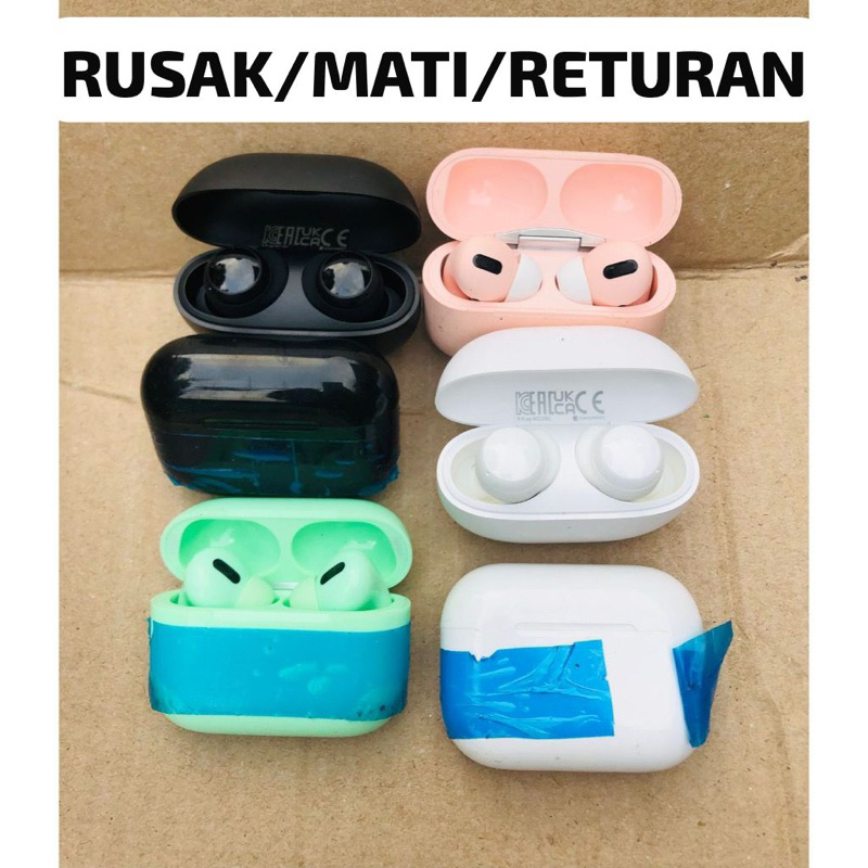 HEADSET BLUETOOTH TWS KONDISI OFF/ MATI UNTUK BELAJAR SERVICE DIY DAN OPREK DIJUAL TANPA DUSBOX DAN 