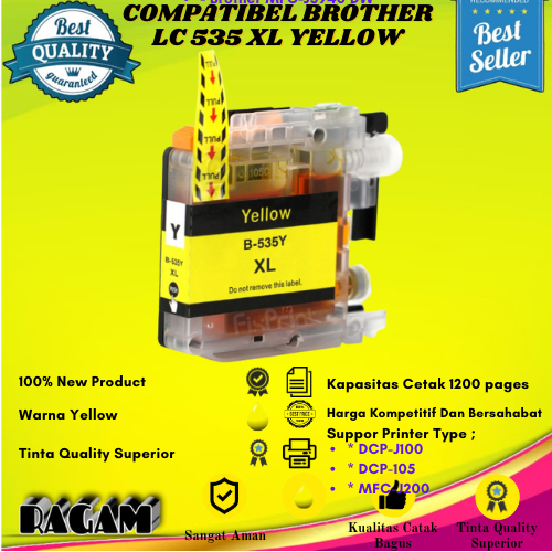 Cartridge Tinta Compatible Brother LC539XL LC 539XL LC535XL LC 535XL - yellow
