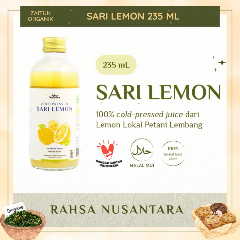 

SARI LEMON RAHSA NUSANTARA | 100% COLD PRESSED | TANPA CAMPURAN AIR | TANPA PENGAWET