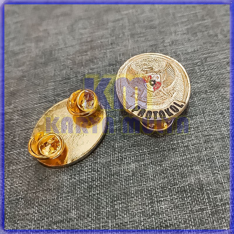 Pin Protokol Bahan Kuningan Cor Pin Protokol Garuda Model Oval - Karya Mulya