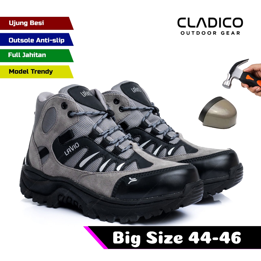 Sepatu Safety Pria BIG SIZE Sepatu Outdoor Pria Dengan Ujung Besi Lavio Pascal Keren Terlaris