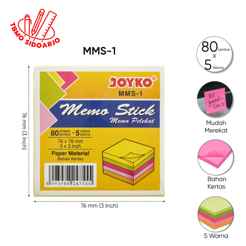 

TBMO Memo Stick Kertas Memo Tempel Sticky Note Joyko MMS-1