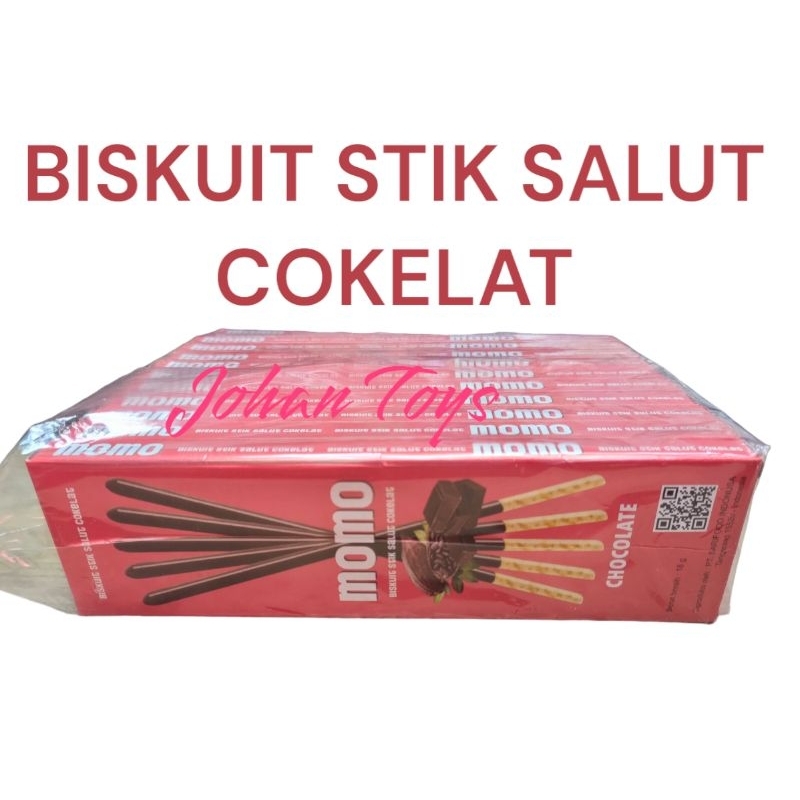 

MOMO Biskuit Stik Salut Cokelat 12 Pcs/Pack