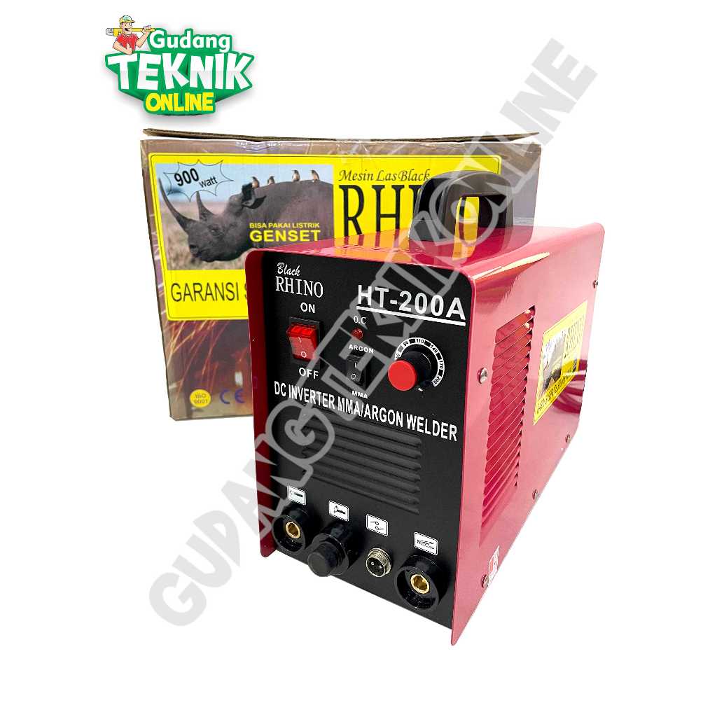 Mesin Las Argon HT-200 RHINO 200A 900Watt / Mesin Las Listrik TIG HT200 Trafo Travo Trapo Las - Inve