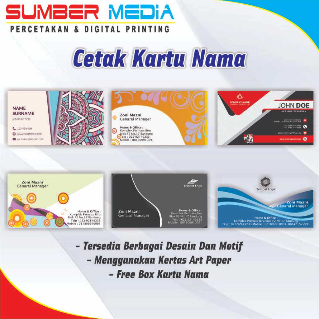 

Kartu Nama Custom Free Box