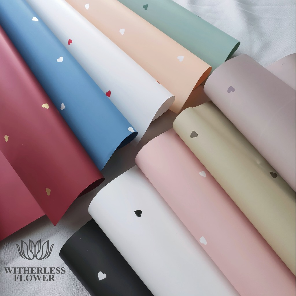 

[10 & 20 LEMBAR] Cellophane Love Pattern / Kertas Buket Bunga Florist Flower Wrapping Paper