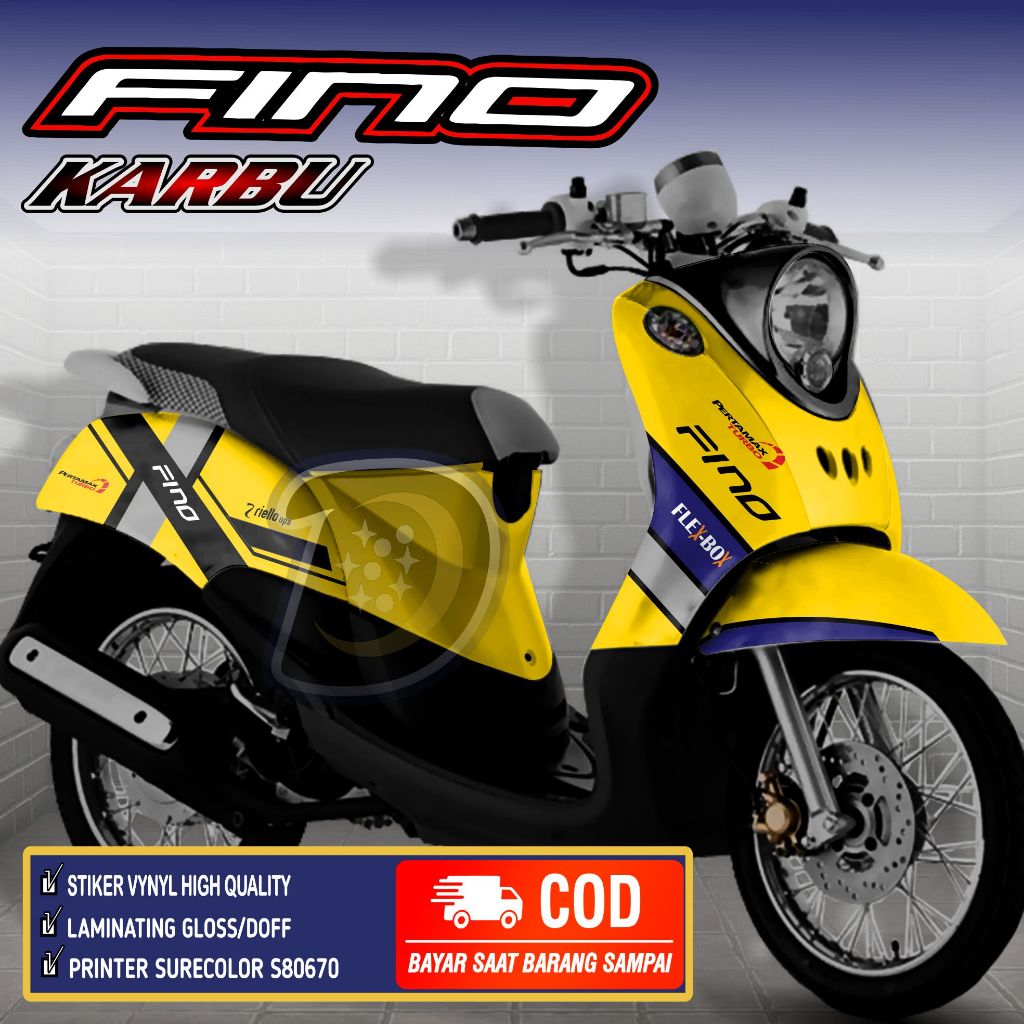 Stiker Motor Fino Karbu Striping Yamaha Fino Karbu Decal Fino Karbu Racing Custom