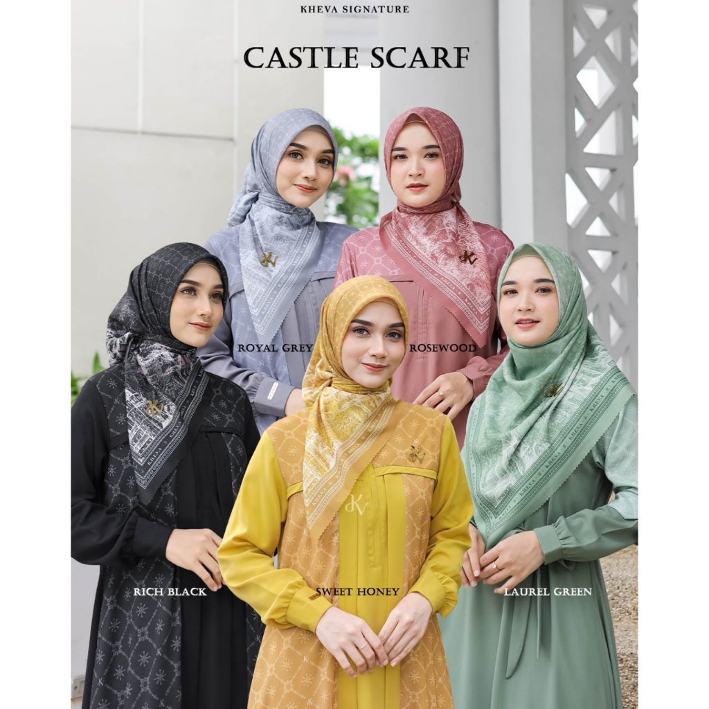 Scarf Motif Premium | Jilbab  Motif Jumbo | Scraft Hijab | Voal  Scarf Castle | PACKING BOX