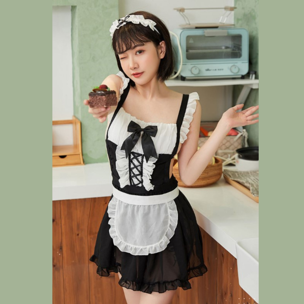 MissLinje Baju Lingerie Cosplay Kostum Sexy Maid Apron Pelayan Jepang Seksi Imut Menggoda
