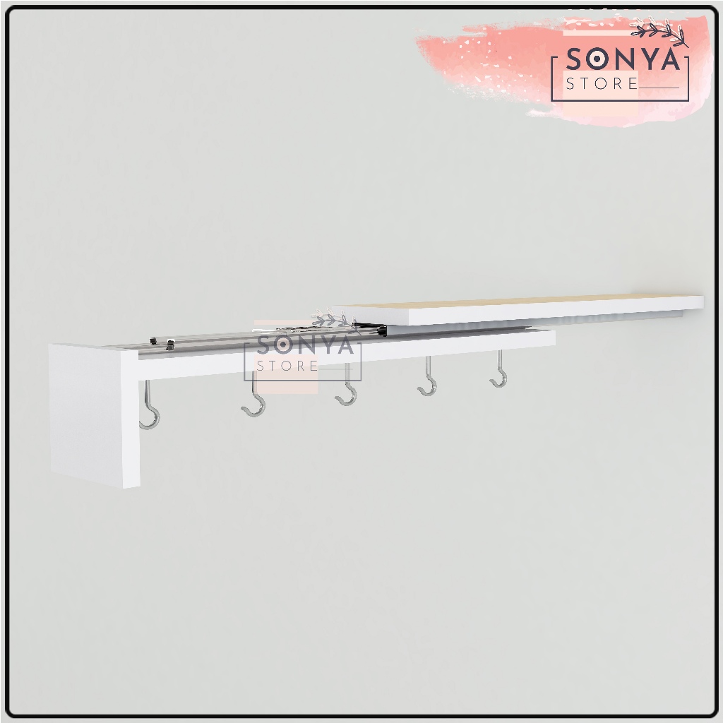 Unik Gantungan Panci Wajan Printilan Dapur Tarik Dorong Panjang Kitchen Set Minimalis Estetik Rak