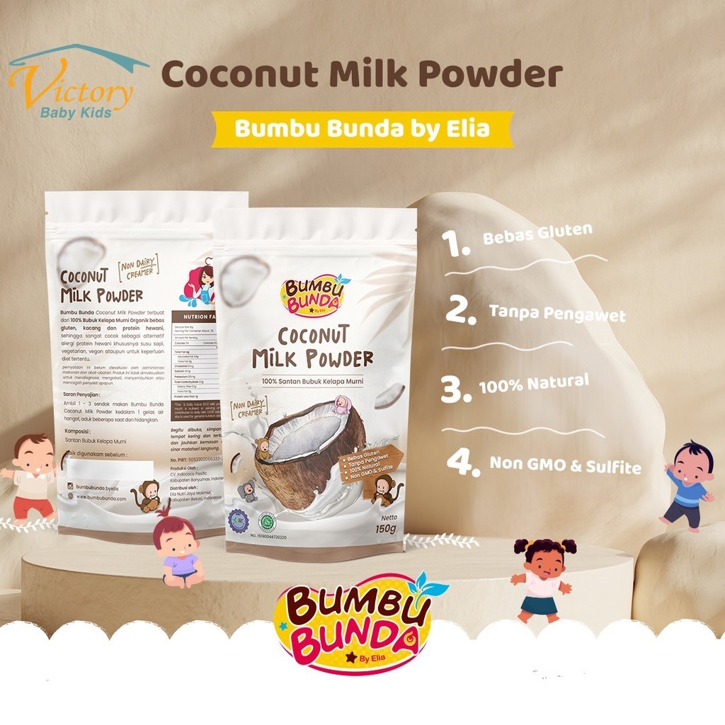 

Bumbu Bunda Elia Coconut Milk Powder / Santan MPASI / Santan Anak / BB Booster MPASI / Santan Organik
