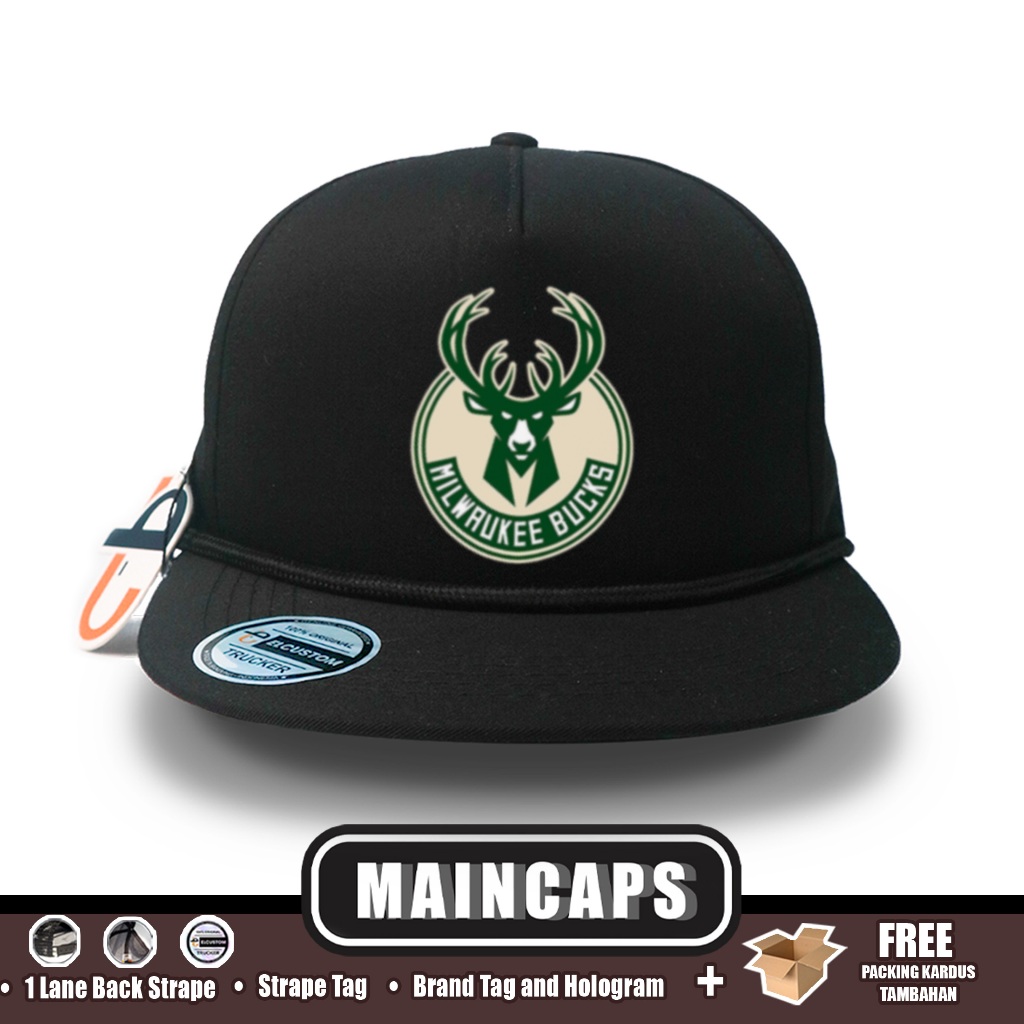 Maincaps - Topi MILWAUKEE BUCKS Snapback Drill / NBA / Topi Basket / Topi Baseball / Topi Calssic / 