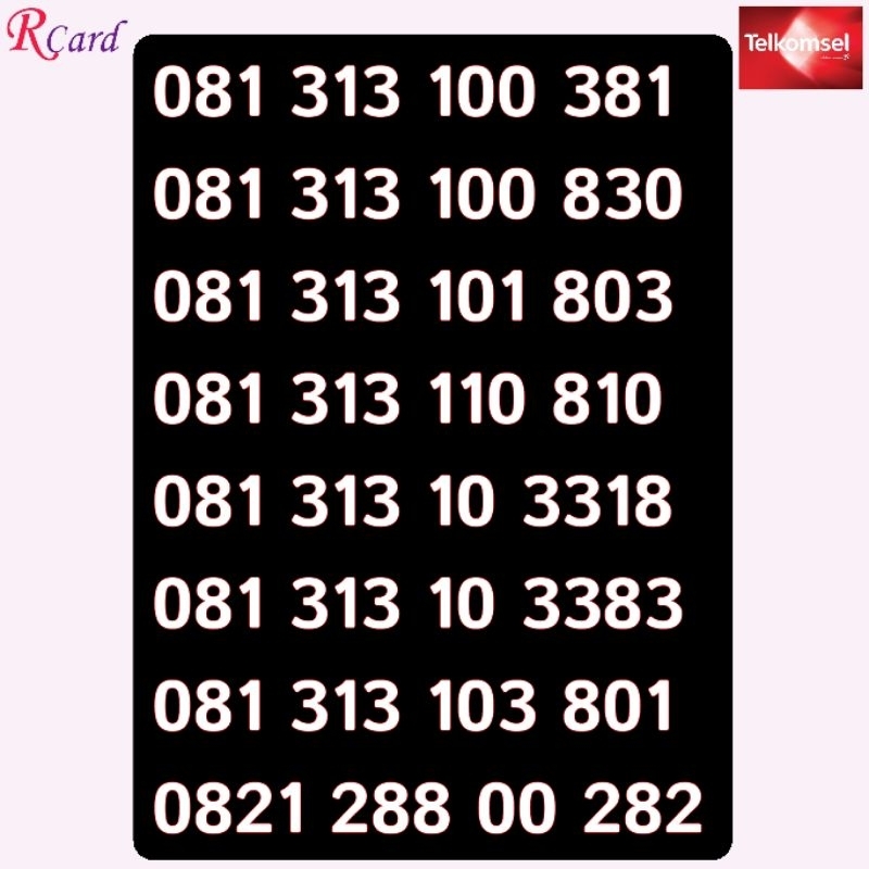 Perdana Nomor Cantik Simpati Telkomsel Empat Varian Variasi Angka 0, 1, 3, 8 - 0, 1, 2, 8 Sakti Comb