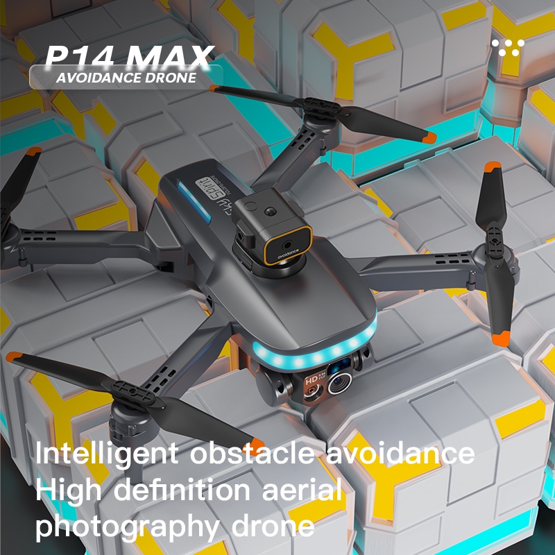 Smart Drone P14 MAX Kamera WiFi HD 8K Ganda dengan Pemotretan Penghindar Rintangan Drone Asli Dalam