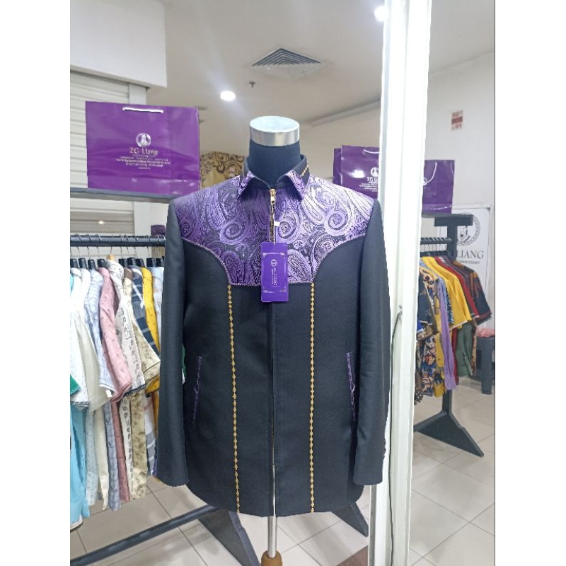 jasket kombinasi 2 bahan lengan panjang size L