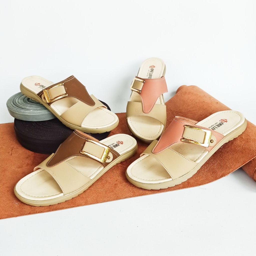 Sandal wanita Dewasa Original Onelove Sendal Flat|Slipon Wanita |Sandal anti slip Sandal Wanita Selo