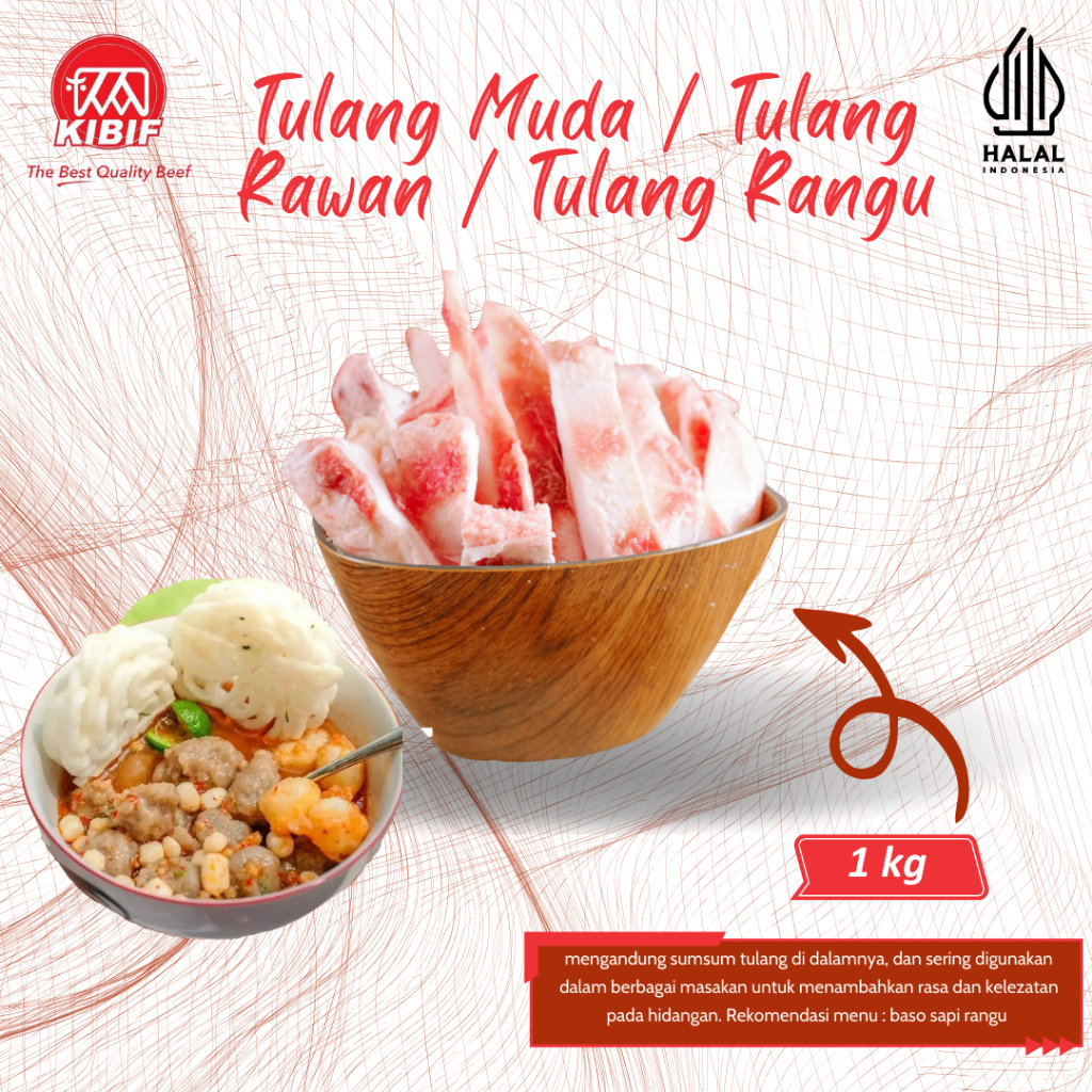 

Tulang muda / tulang rawan / tulang rangu 1kg