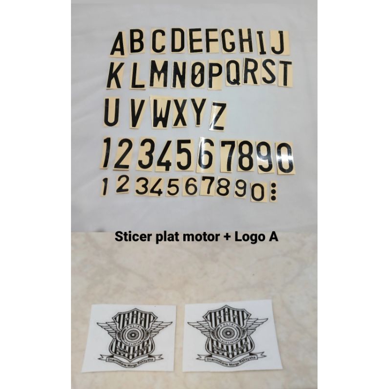 Sticker plat motor Font Standar + Logo