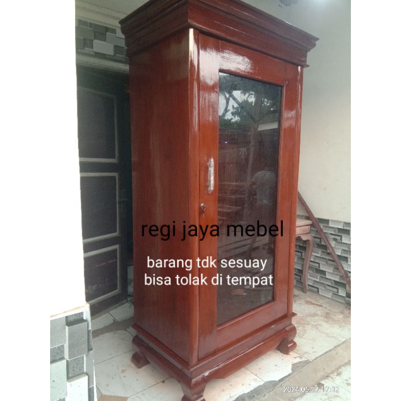 lemari gantungan gamis lemari pajangan 200x90x50 lemari pakaian lemari kayu jati