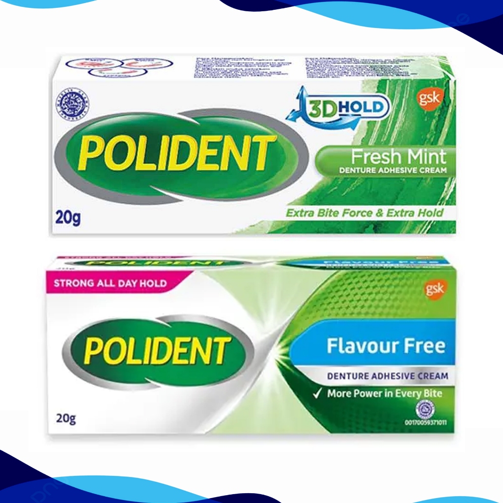 Polident 20 Gram Polydent Lem Gigi Palsu Perekat Gigi Tiruan