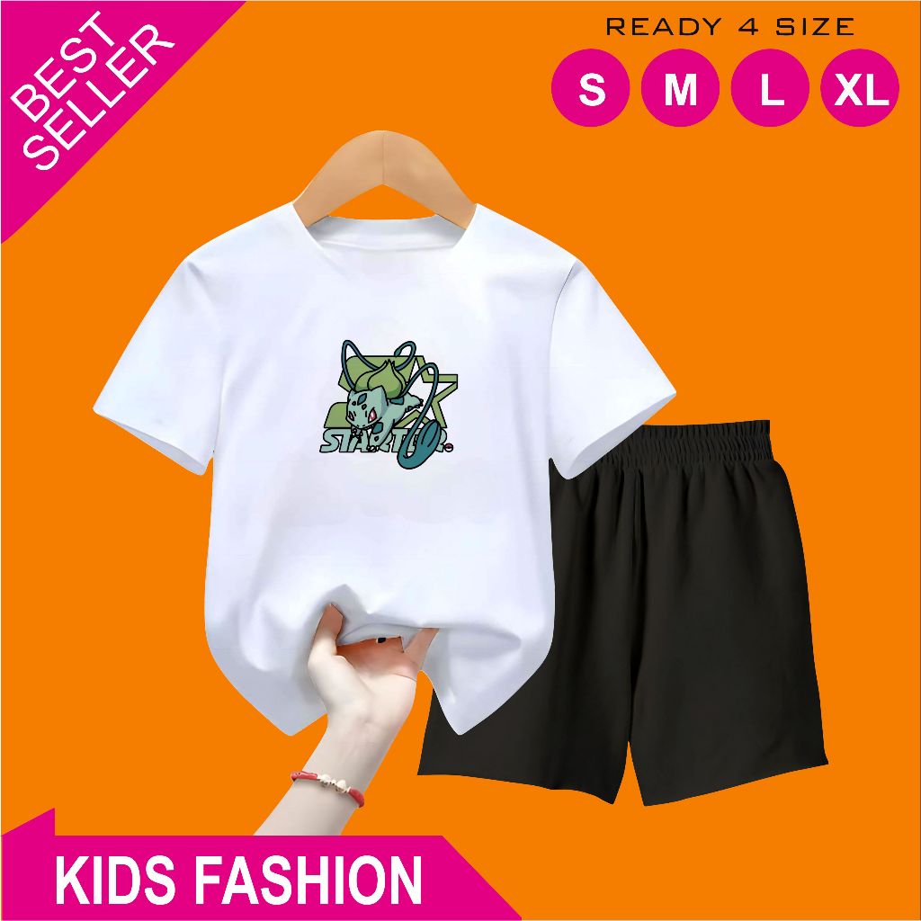 Setelan Celana Pendek Anak 5-15 Tahun Motif Starter