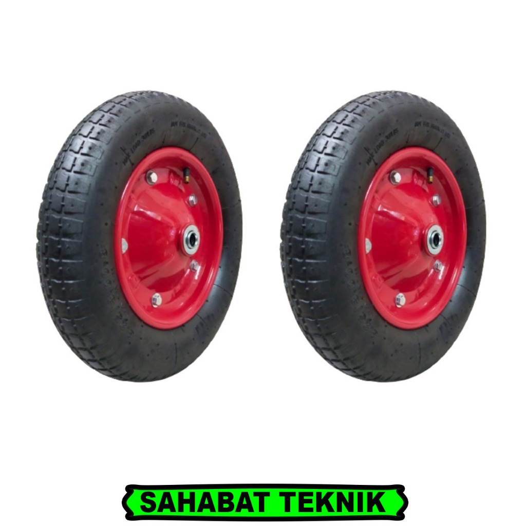 PAKET Lengkap Ban ARCO Pelek Dengan Ban Type Hidup / Roda Gerobak Dorong Sorong Pasir Karet Hidup / 
