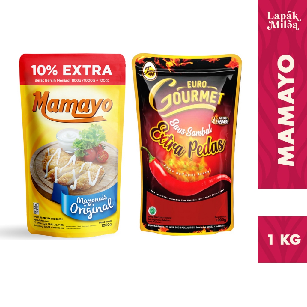 

[1 KILO] Mamayo Mayonaise 1 kg Mayones Original Mayonais Saus Gourmet Extra Pedas Sambal Pedas Barbeque Bakaran Lok Lok Cimory