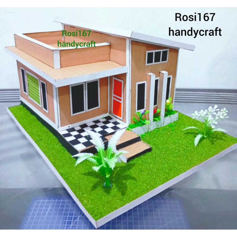 miniatur rumah elit dari kardus